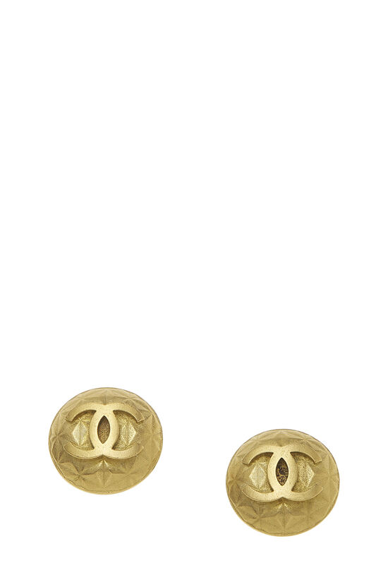 Chanel - Gold Quilted 'CC' Round Earrings