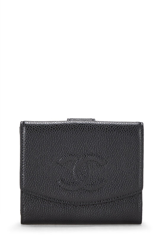 Chanel Black Caviar Timeless 'CC' Compact Wallet Q6A2FV0FKB016