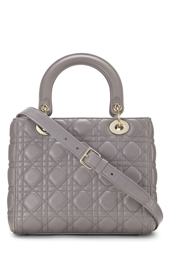 Grey Cannage Quilted Lambskin Lady Dior Medium, , large image number 3