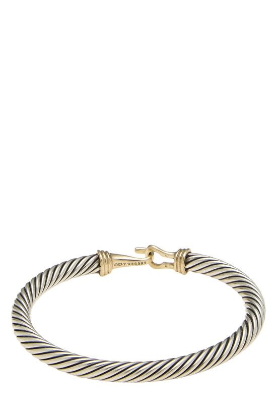 Silver Two-Tone Buckle Classic Cable Bracelet Small, , large image number 2
