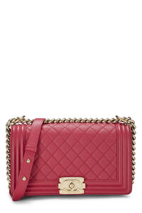 Chanel - Pink Quilted Velvet Boy Bag Medium