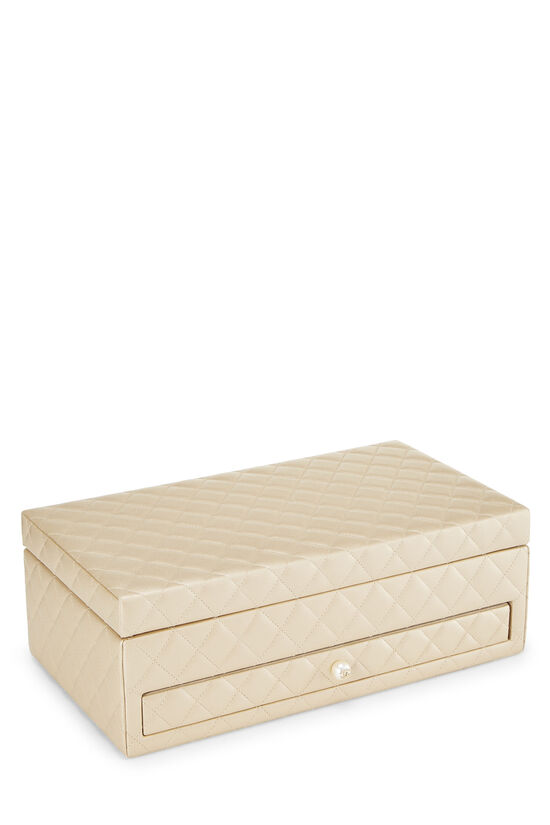 Beige Quilted Lambskin Jewelry Chest Small, , large image number 0