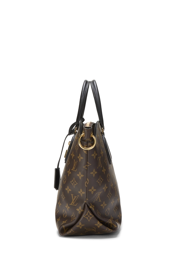 Black Monogram Flower Zip Tote MM, , large image number 2