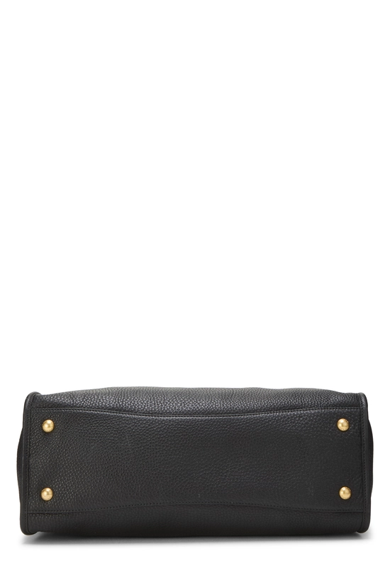 Black Vitello Daino Convertible Zip Handbag Medium, , large image number 4