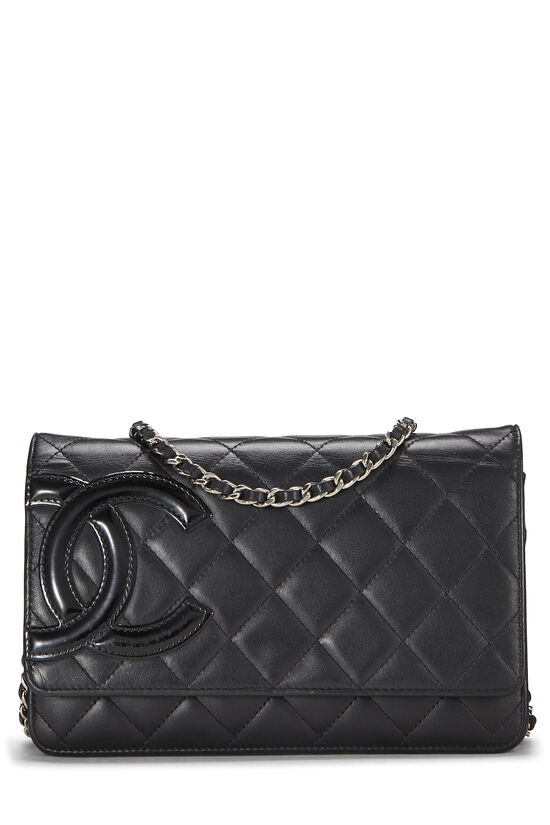 Shop Chanel Black Quilted Calfskin Cambon Wallet on Chain (WOC) | WGACA