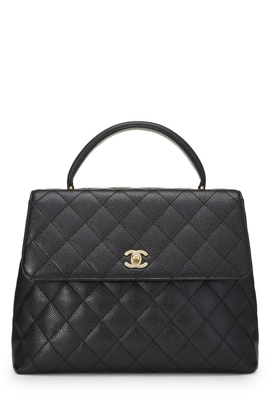 Black Quilted Caviar Kelly , , large image number 0