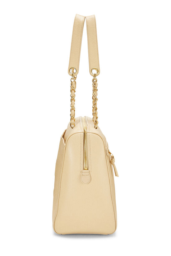 Beige Caviar Zip Tote Small, , large image number 2