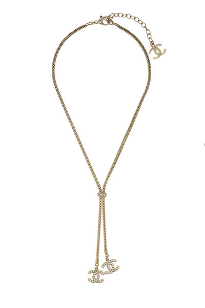 Gold Crystal Double 'CC' Necklace