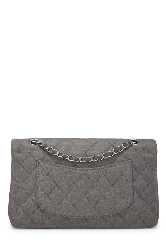 Grey Quilted Canvas Classic Double Flap Medium, , large image number 3