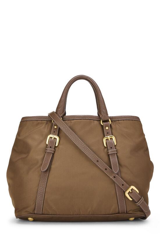 Brown Nylon Convertible Buckle Handbag, , large image number 3