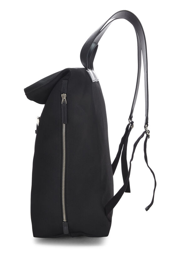 Black Techno Canvas Web Backpack, , large image number 2