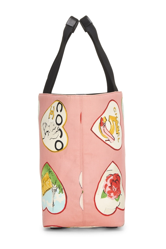 Pink Canvas Camellia Heart Tote, , large image number 2