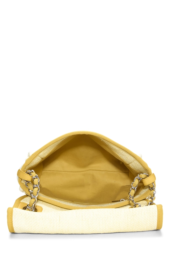 Yellow Woven Raffia Deauville Messenger, , large image number 5