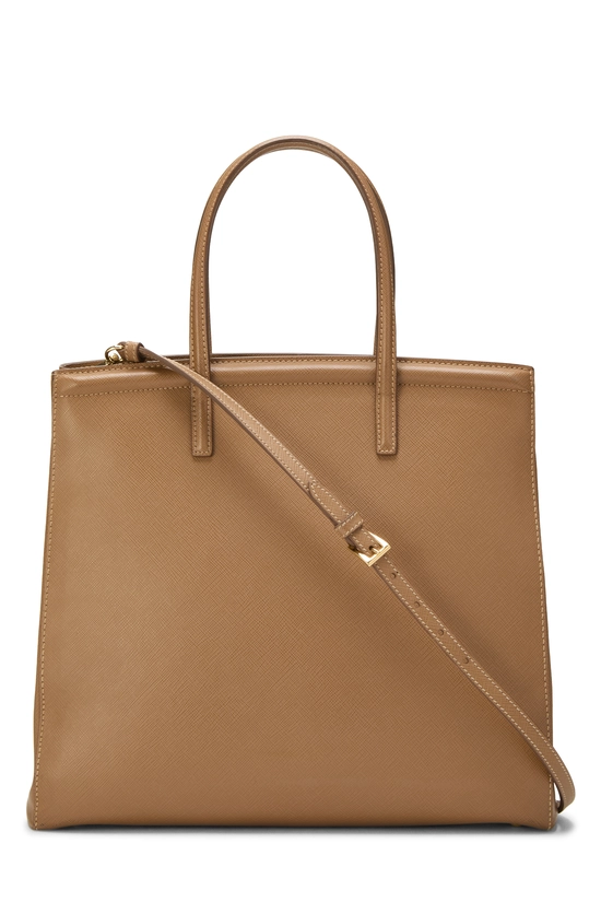 Brown Saffiano Convertible Parabole Tote, , large image number 3