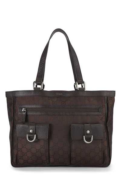 Gucci Brown GG Nylon Abbey Pocket Tote