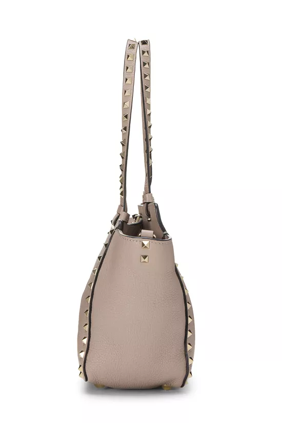 Pink Leather Rockstud Tote Bag, , large image number 2