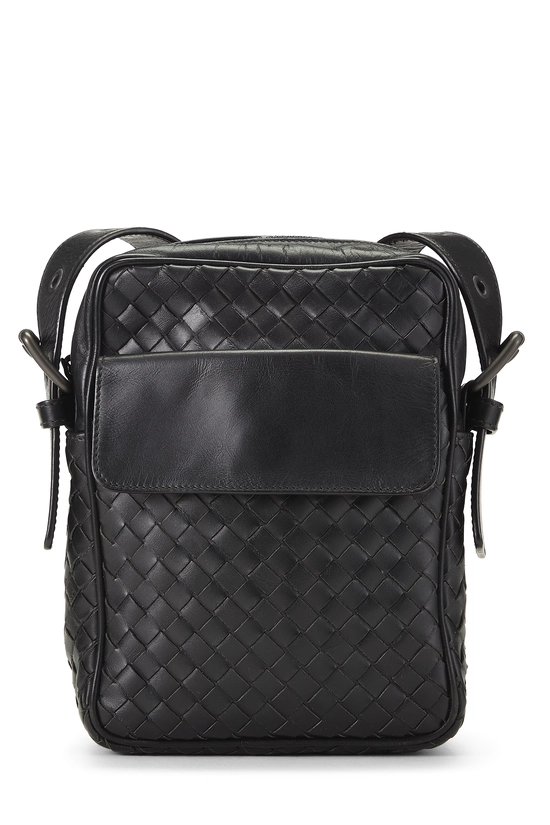 Black Intrecciato Leather Crossbody, , large image number 0