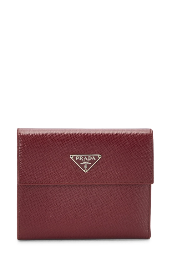 Burgundy Saffiano Snap Compact Wallet, , large image number 0