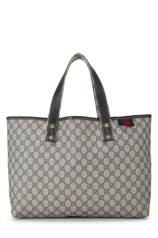 Navy GG Supreme Canvas Web Loop Tote, , large image number 0