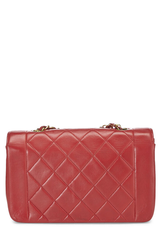 Red Quilted Lambskin Diana Flap Small, , large image number 3
