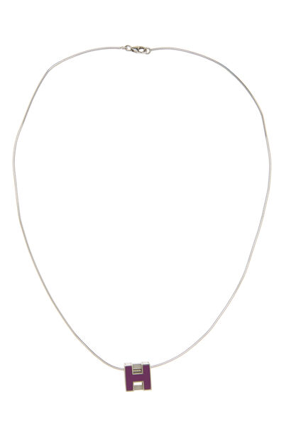 Purple Silver Cage d'H Necklace