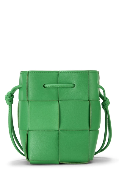 Bottega Veneta Green Maxi Intrecciato Cassette Bucket Bag Mini