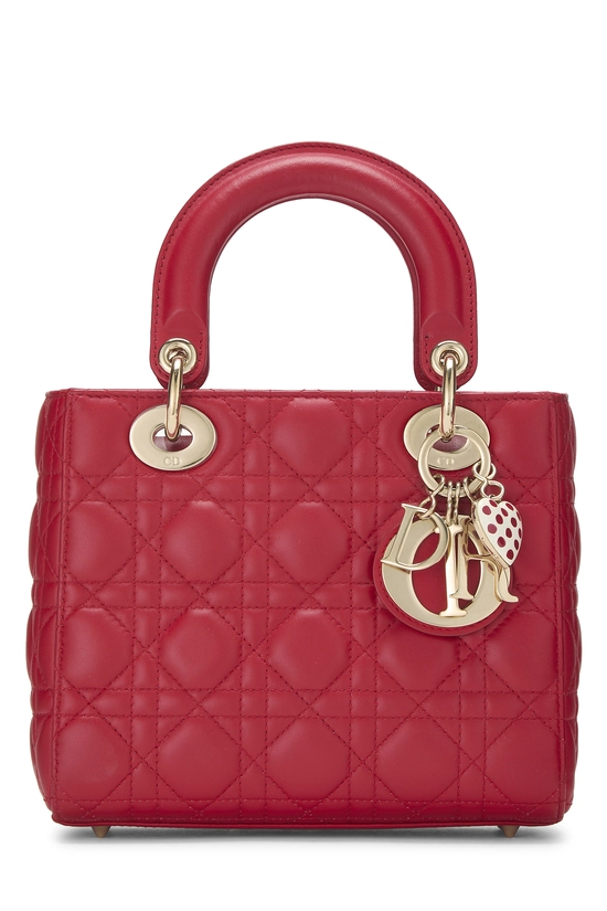 Red Cannage Quilted Lambskin Lady Dior Small, , large image number 0