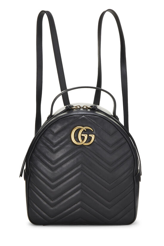 Black Leather GG Marmont Backpack, , large image number 0