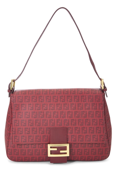 Fendi Red Zucchino Coated Canvas Mama