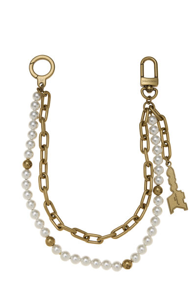 Gold Faux Pearl Belt Bag Charm, , large