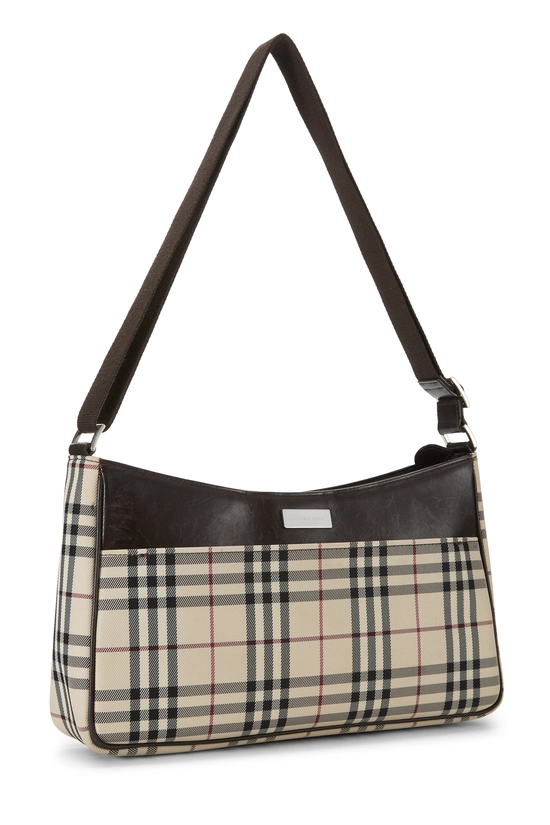 Pre-Owned Brown House Check Jacquard Crossbody Medium Q3B08O210700I