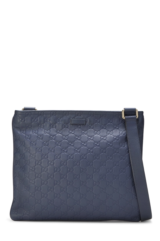 Blue Guccissima Flat Messenger, , large image number 0