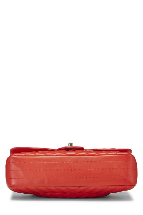 Red Chevron Lambskin Classic Double Flap Medium, , large image number 5