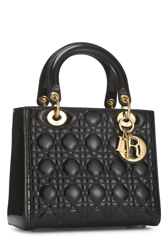 Black Cannage Quilted Patent Leather Lady Dior Medium, , large image number 1