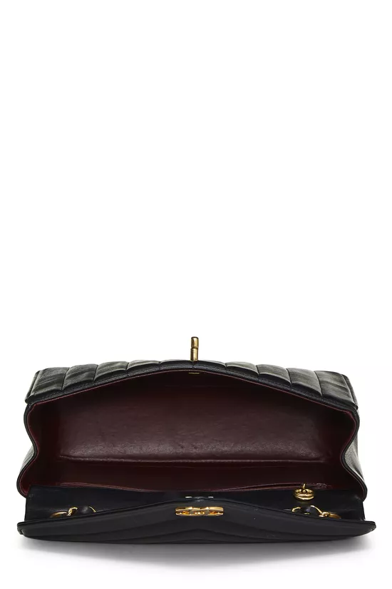 Black Chevron Lambskin Envelope Flap Small , , large image number 5