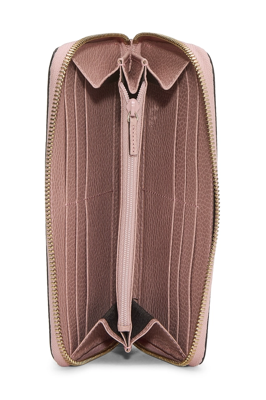 Pink Leather Interlocking GG Zip Around Wallet, , large image number 3