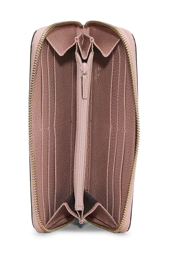 Pink Leather Interlocking GG Zip Around Wallet, , large image number 3