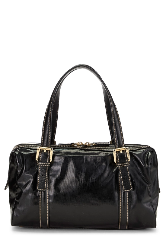 Black Coated Canvas Britt Boston Bag, , large image number 3