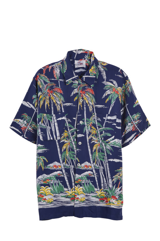 Blue 'From Here to Eternity' Hawaiian Shirt, , large image number 0