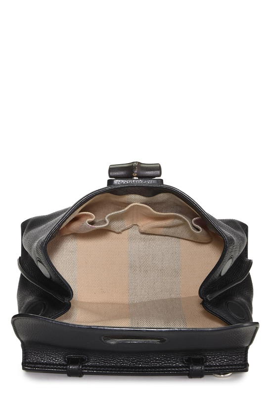 Black Leather Bamboo Daily Handbag, , large image number 5