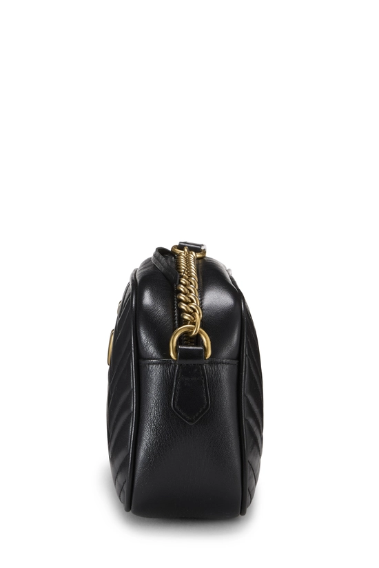 Black Leather GG Marmont Crossbody Bag Small, , large image number 2