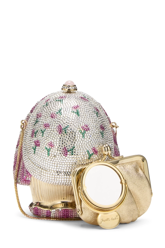Multicolor Crystal Embellished Venetian Mask Minaudi&egrave;re, , large image number 3
