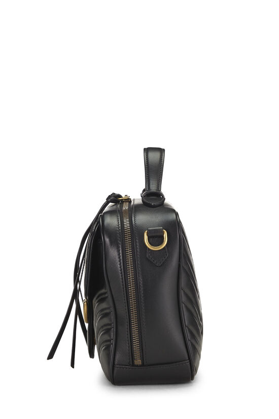 Black Leather GG Marmont Top Handle Shoulder Bag Small, , large image number 2