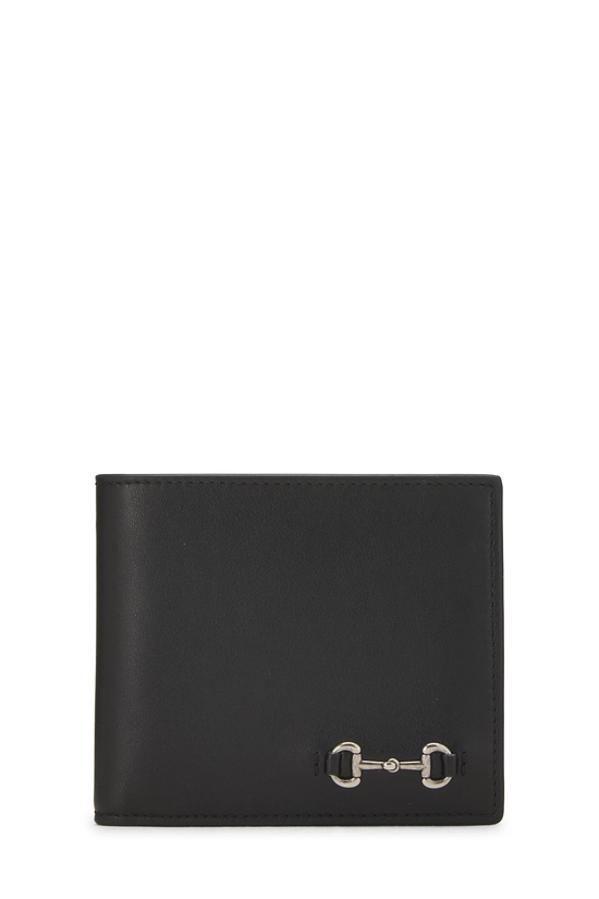 Black Leather Horsebit Wallet, , large image number 0