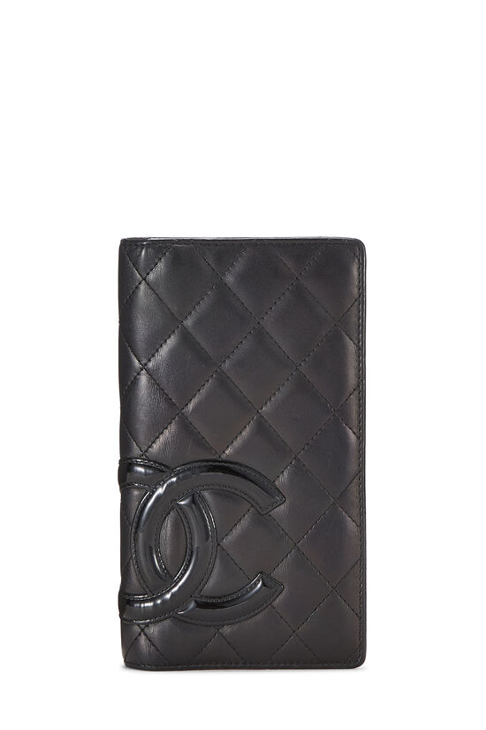 Black Quilted Calfskin Cambon Long Wallet, , large image number 0