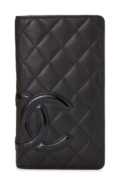 Black Quilted Calfskin Cambon Wallet