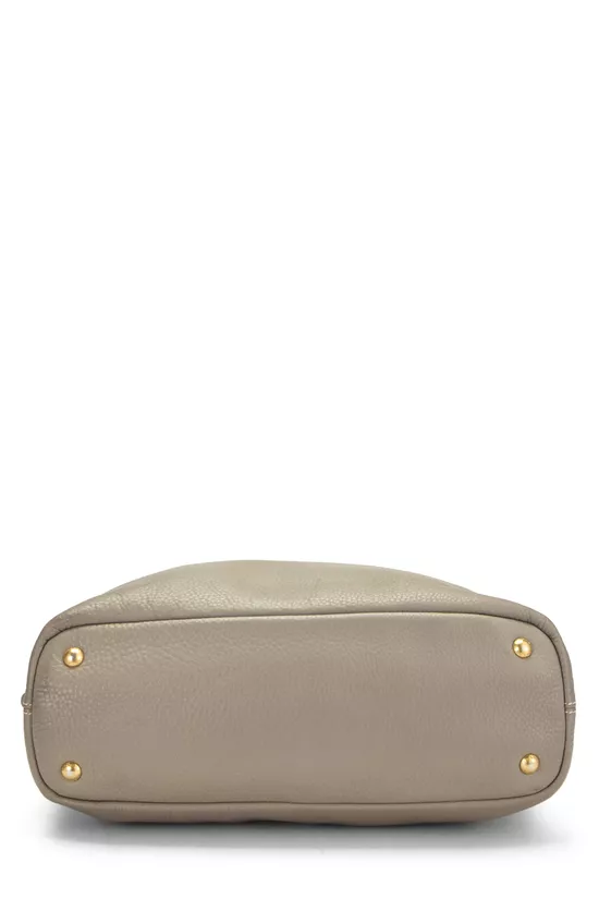 Grey Vitello Daino Side Zip Tote Large, , large image number 4