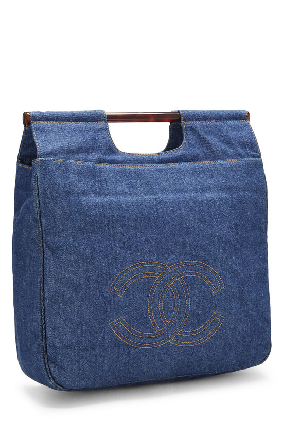 Blue Denim Top Handle Bag