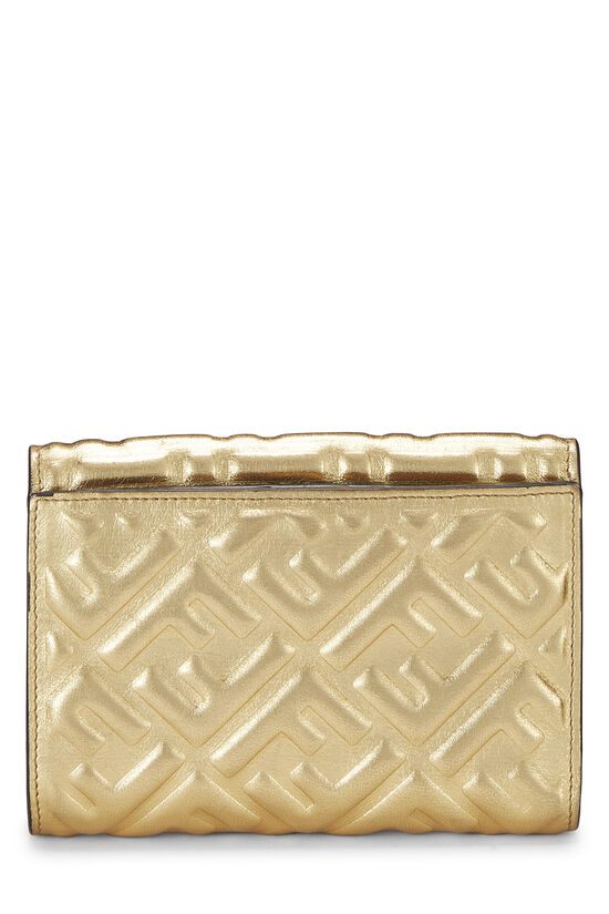 Gold Zucca Embossed Compact Wallet, , large image number 2