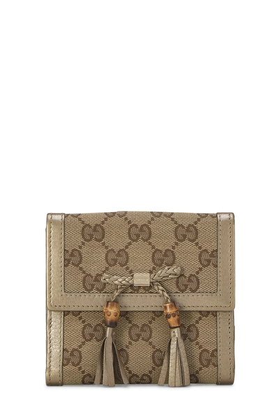 Gold Original GG Canvas Bamboo Bifold Wallet
